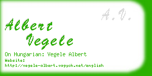 albert vegele business card